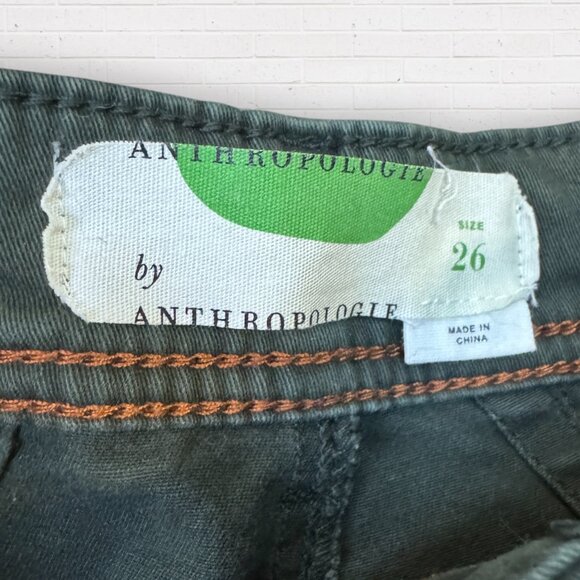 New ANTHROPOLOGIE Olive Green Skinny Utility Pants Women's 26New - Picture 3 of 4